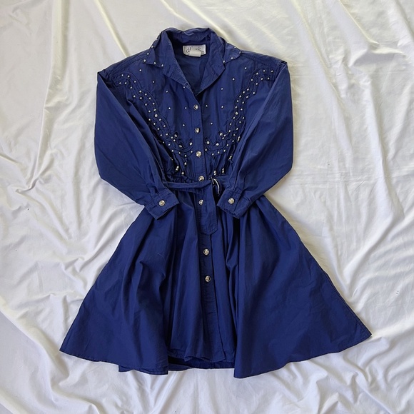 Vintage 80s d. Frank Petites Western Dress - Picture 4 of 8